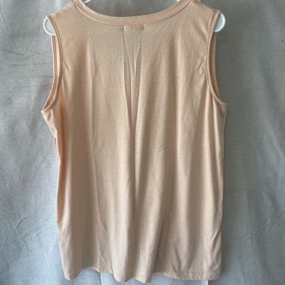 Light pink and cream Sleeveless casual Tank Top - Picture 3 of 5